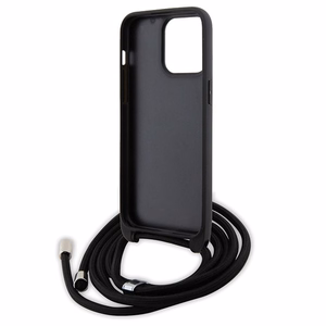 Karl Lagerfeld Crossbody Saffiano Monogram Metal Pin Karl & Choupette чехол для iPhone 15 Pro Max - чёрный