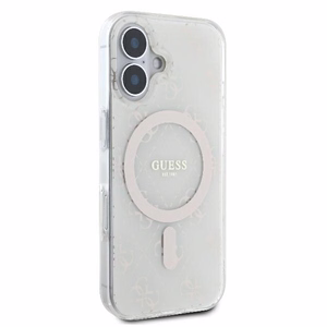 Guess IML 4G Background MagSafe Ümbris jaoks iPhone 16 Plus - valge