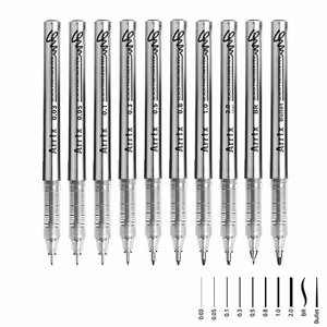 Acrylic Fineliner Pens ARRTX, Must, 10pcs