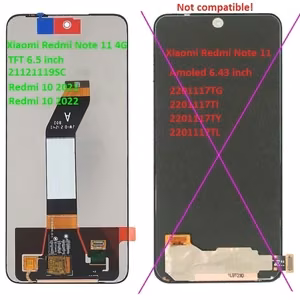 LCD ekraan Xiaomi Redmi 10 2021/Redmi 10 2022 puuteekraaniga must ORG