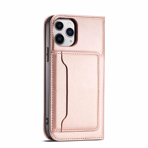 Magnetkaardi ümbris iPhone 12 Pro Max Koti kaardi rahakoti kaardihoidja roosa