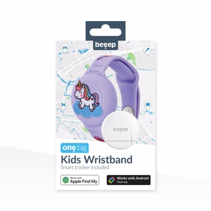 Beeep OneTag otsinguseade laste silikoonkäepaelaga, Unicorn, Apple Find My / Android