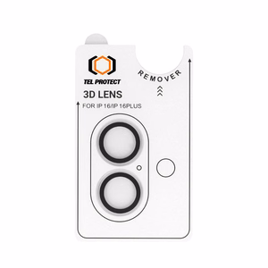 Tempered glass Tel Protect 3D Lens on camera for Iphone 16/16 Plus transparent (lens 2 pieces)