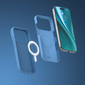 Etteri силиконовый Mag чехол для iPhone 17 Pro Max тёмно-синий