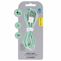 Blavec Kaabel Candy braided - USB to Type C - PD 60W 3A 3 metres Apple CarPlay/Android Auto (CCA-UC3GN30) roheline