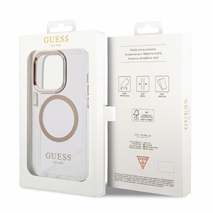 Guess GUHMP14XHTRMD iPhone 14 Pro Max 6.7 "kuldne / kuldne hard ümbris Metal Outline Magsafe