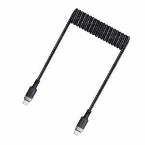Acefast C14-03 USB-C - USB-C Spring Cable 480Mb/s 3A 1.2m - Black