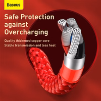 Baseus Kaabel Year of the Tiger 3 in 1 - USB to Type C, Lightning, Micro USB - 3,5A 1,2 metres (CASX010009) punane