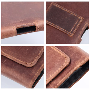 ROYAL Crazy Horse universal horizontal leather belt holster size 3XL jaoks Umidigi Bison 2 Pro / GT2 Pro 5G / X10 Pro / 202 DOOGEE S98 / S96 Pro / S88 Pro / S58 Pro 6 / S40 Pro HAMMER Blade 5G / Iron 3 / Blade 3 CAT S53 brown