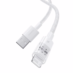 Baseus Gem USB-A kuni Lightning 2.4A kiirlaadimiskaabel 1 m, valge