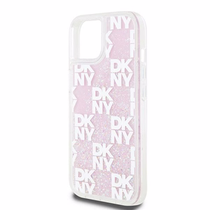 DKNY Liquid Glitter Multilogo ümbris jaoks iPhone 15 / 14 / 13 - roosa