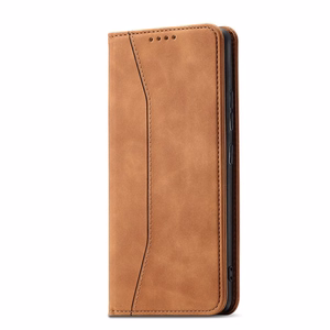 Magnet Fancy Ümbris jaoks Samsung Galaxy S23+ flip cover wallet stand brown