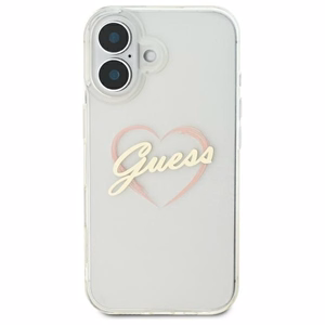 Guess IML Heart iPhone 16 Ümbris - läbipaistev