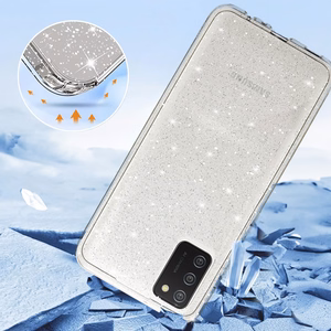 Crystal Glitter Ümbris jaoks Samsung Galaxy A02S Hõbedane