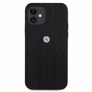 BMW Кожаный чехол Curve Perforate для iPhone 12 mini - чёрный