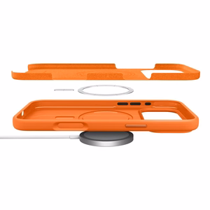 Spigen Silikoon Fit Mag MagSafe Ümbris for iPhone 17 Pro Max - oranž