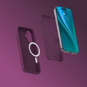 Etteri Silicone Mag ümbris iPhone 16 6,1 tolli jaoks, tume kirsipunane