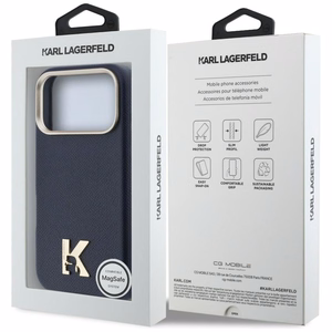 Karl Lagerfeld Karl Head Logo MagSafe ümbris iPhone 17 Pro jaoks - sinine