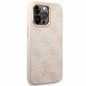 Guess 4G Vintage kuldne Logo ümbris jaoks iPhone 14 Pro - roosa