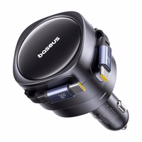 Baseus Enjoyment Max car laadija with USB-C+USB-C kaabels 60W must