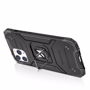 Wozinsky Ring Armor ümbris iPhone 14 Pro Maxi jaoks soomustatud kate magnetiline hoidja rõngas hõbedane