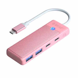 Orico PAPW2AC-C3-C3 USB Hub 4-port 2x USB-A 3.0 1x USB-C 3.0 with USB-C PD 100W charging 0.15m - pink