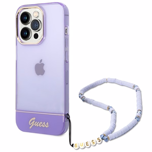 Guess GUHCP14LHGCOHU iPhone 14 Pro 6.1" lilla/lilla hardcase Translucent Pearl Strap