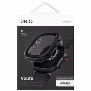 Чехол с закалённым стеклом Uniq Voute для Apple Watch Ultra 49мм - чёрный