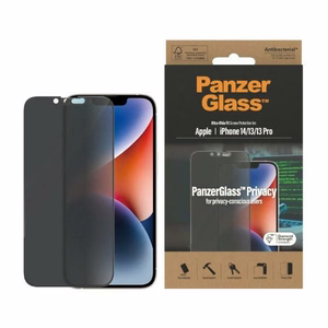 PanzerGlass Ultra-Wide Fit Karastatud klaas Antibacterial Privaatsus jaoks iPhone 14/13 Pro/13