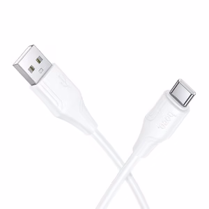 Silicone Kaabel USB A to USB C Hoco 3A 1 m X124 valge