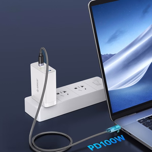 Orico LDC2C USB-C–USB-C PD kaabel LED-ekraaniga, 100 W, 480 Mbps, 2 m, 2 tk – must