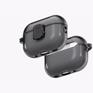 Uniq Glase Pro Ümbris jaoks AirPods Pro 3 Lock Ümbris - Läbipaistev must