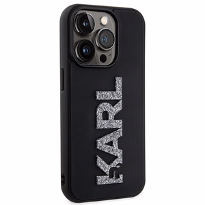 KARL LAGERFELD ümbris jaoks IPHONE 15 Pro KLHCP15L3DMBKCK (3D Logo Glitter) must