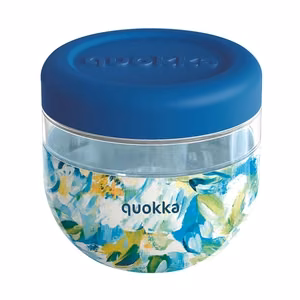 Quokka Bubble Food Jar 770 ml toidunõu, siniste pojengide muster