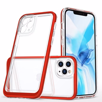 Läbipaistev 3in1 ümbris iPhone 11 Pro Maxi raamkate geel-punane