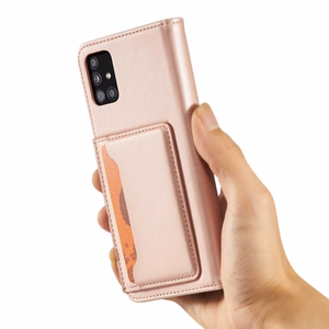 Magnetkaardi ümbris Samsung Galaxy A13 5G ümbris rahakott kaardihoidja roosa