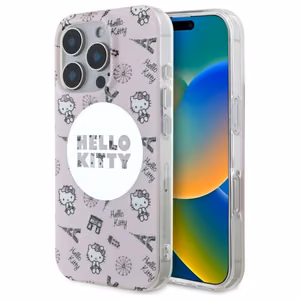 Hello Kitty IML All Over Paris Magsafe Ümbris jaoks iPhone 16 Pro Max - Roosa