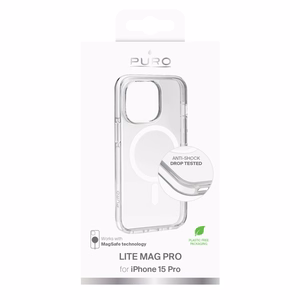 Puro Cover in PC+TPU+TPE with integrated magnets "LITE MAG PRO" jaoks iPhone 15 Pro, valge color