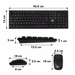 NanoRS juhtmevaba klaviatuur ja hiir ergonoomilise disainiga RS580