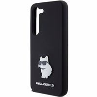 Karl Lagerfeld Silicone Choupette Metal Pin ümbris jaoks Samsung Galaxy S23 - must