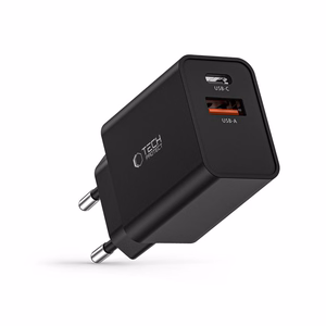 Tech-Protect NC30W Laadija USB-C PD 30W / USB-A QC 3.0 - must
