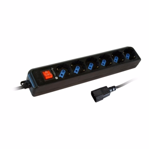 Techly IUPS-PCP-6V – 6 pesaga ja VDE-pistikuga pikendusjuhe, must
