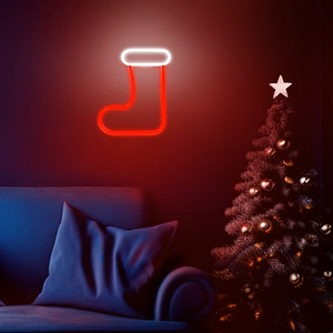 Neon LED CHRISTMAS SOCK valge punane FLNE23 Forever Light