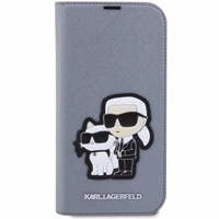 Karl Lagerfeld KLBKP14XSANKCPG iPhone 14 Pro Max 6.7" bookcase hõbedane/hõbedane Saffiano Karl & Choupette