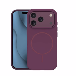 Thin Mag silikoonümbris iPhone 17 Pro 6,3″ / iPhone 18 Pro 6,3″ jaoks, tumekirsipunane