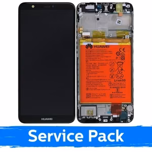 LCD ekraan ühilduv Huawei P Smart / Enjoy 7S Must raamiga (Service Pack)