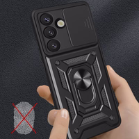 Hybrid Armor Camshield with Camera Cover and Metal Ring jaoks Samsung Galaxy S25 - must