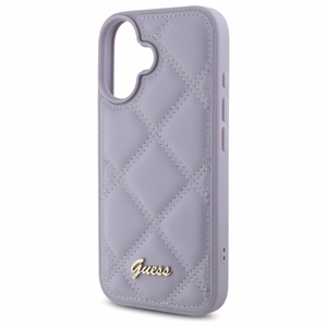 Guess Quilted Metal Logo ümbris jaoks iPhone 16 - light lilla