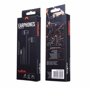 Maxlife juhtmega kõrvaklapid MXEP-02 3,5 mm pistikupesa mustad