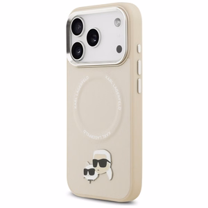 Karl Lagerfeld Karl & Choupette Pins MagSafe Ümbris jaoks iPhone 17 Pro Max - Beige